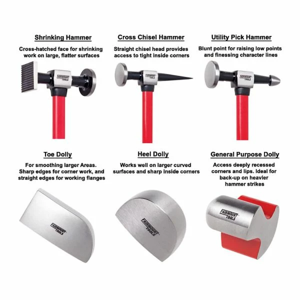 Best Sale 🤩 FAIRMOUNT® Professional 6 Piece Autobody 🔨 Hammer And Dolly Set 🧨 - Image 2