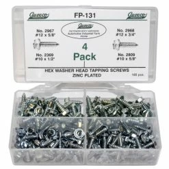Flash Sale 👏 Auveco Hex Washer Head Tapping Screws 165 Pieces FP-131 🧨