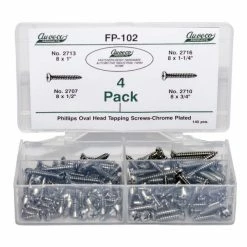 Promo 🌟 Auveco Phillips Oval HD Tap Screws Chrome 140 Pieces FP-102 🤩
