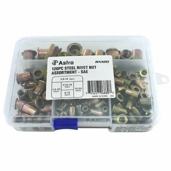 Best Pirce ⌛ Astro Pneumatic 120pc Steel Rivet Nut Assortment - SAE RN120 ✔️ 2 Best Pirce ⌛ Astro Pneumatic 120pc Steel Rivet Nut Assortment - SAE RN120 ✔️ - Image 2